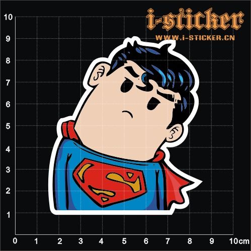 歪脖超人旅行箱貼紙 卡通惡搞與平面設(shè)計(jì)的趣味融合